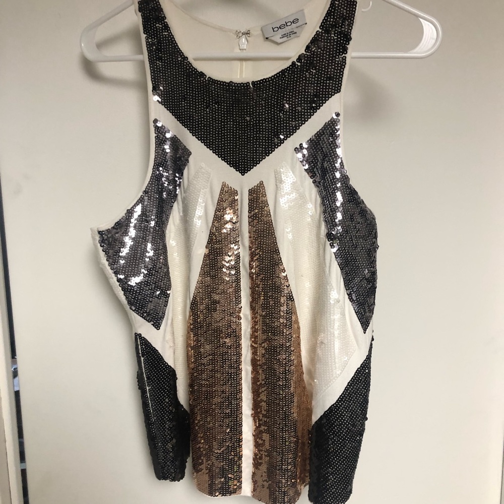 Bebe Sequin Tank